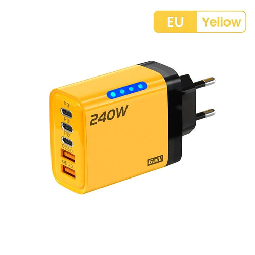 240W GaN USB C Charger 5 in 1 Fast Charging Phone Charger Power