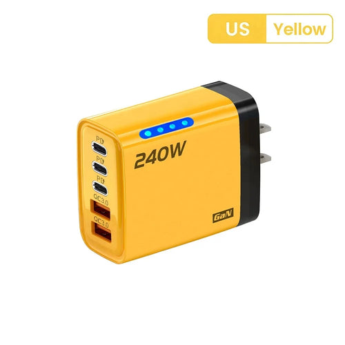 240W GaN USB C Charger 5 in 1 Fast Charging Phone Charger Power
