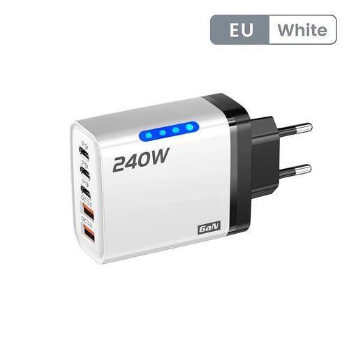 240W GaN USB C Charger 5 in 1 Fast Charging Phone Charger Power