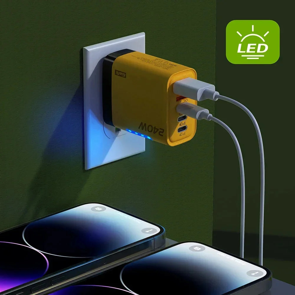 240W GaN USB C Charger 5 in 1 Fast Charging Phone Charger Power