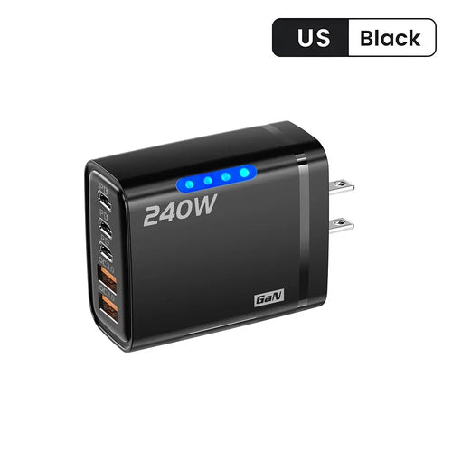 240W GaN USB C Charger 5 in 1 Fast Charging Phone Charger Power